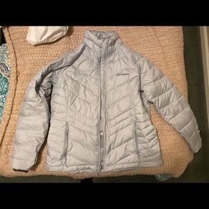 Womens large grey silver Columbia insulation layer jacket